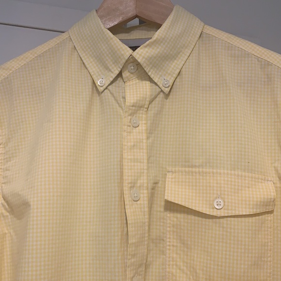 Men's Banana Republic Yellow Gingham Buttondown Shirt Size S - Picture 4 of 7